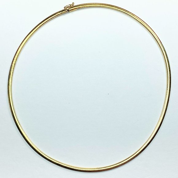 Italian 10K yellow gold 3.2mm Omega link lady necklace 16" 17.4gm